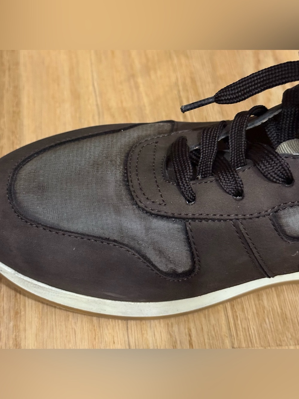 Hogan Men’s Leather Sneaker 9.5 Chocolate Brown H86 Run - Picture 11 of 16